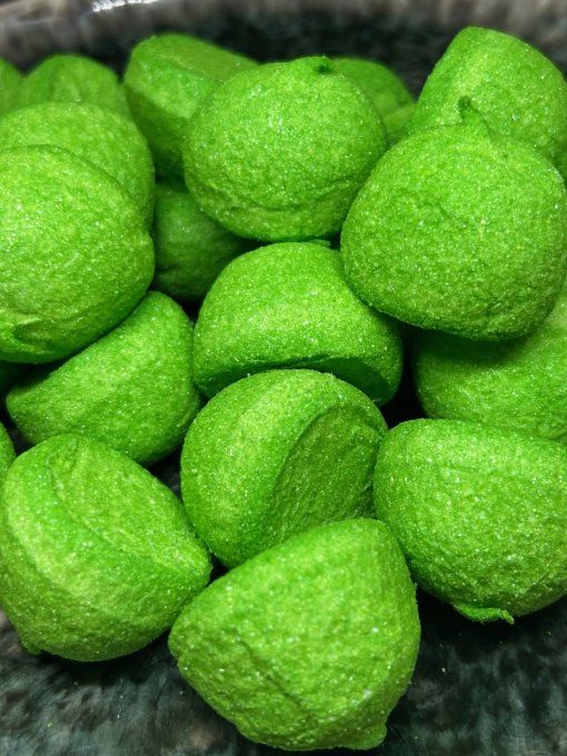 balle de golf verte Bulgari guimauve pomme moelleuse fondante