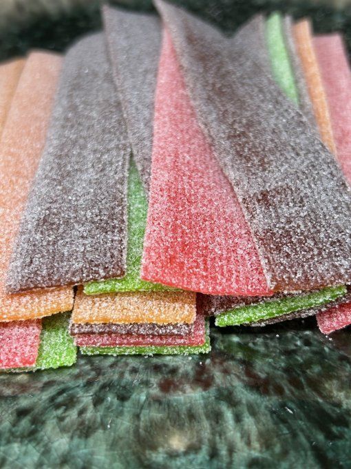 bandeaux acidulés bonbon long fruité fraise cola pomme pêche candy bar