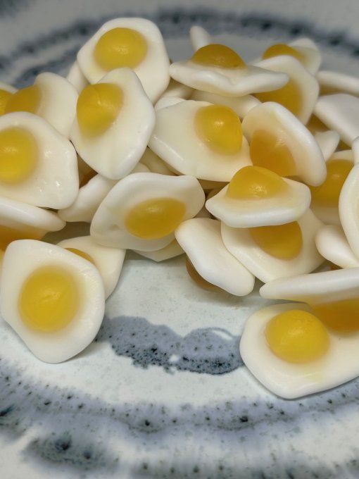bonbon œuf au plat gélifié moelleux goût sucré confiserie