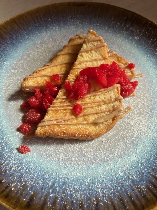 Brioche perdue sauce noisette, abricots aux coquelicots (100 grammes) -En 24h-