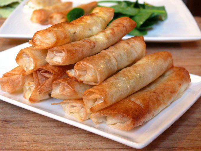 Cigare crevette basilic (cocktail)