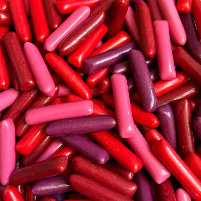 Hitschies Fruits Rouges bonbon dragéifié croquant fondant pour candy bar anniversaire et fête