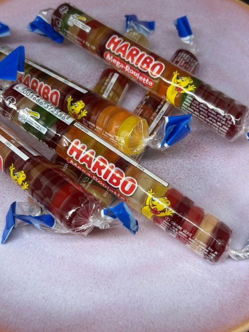 mega roulette haribo bonbon fruité rouleau rétro pastilles molles gourmandes