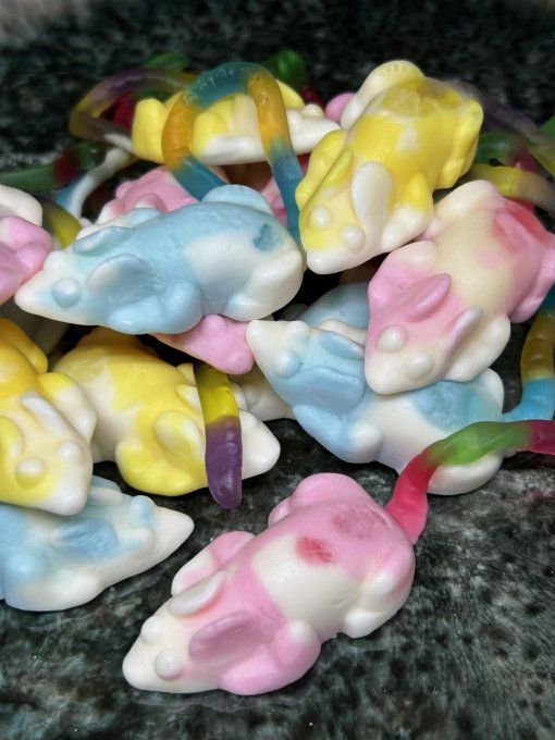 Bonbon Mimi la Souris Trolli en guimauve et gélifié fruité en forme de souris colorée