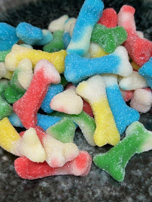 Os acide bonbon gélifié acidulé en forme d’os pour candy bar anniversaire