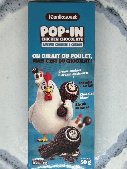 pop in chicken cookies cream iconiksweet faux poulet chocolat trompe oeil viral