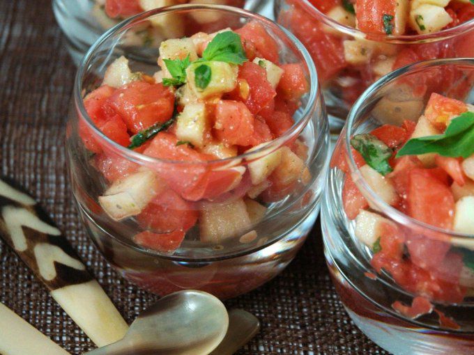 Tartare de légumes au gari japonais (cocktail)