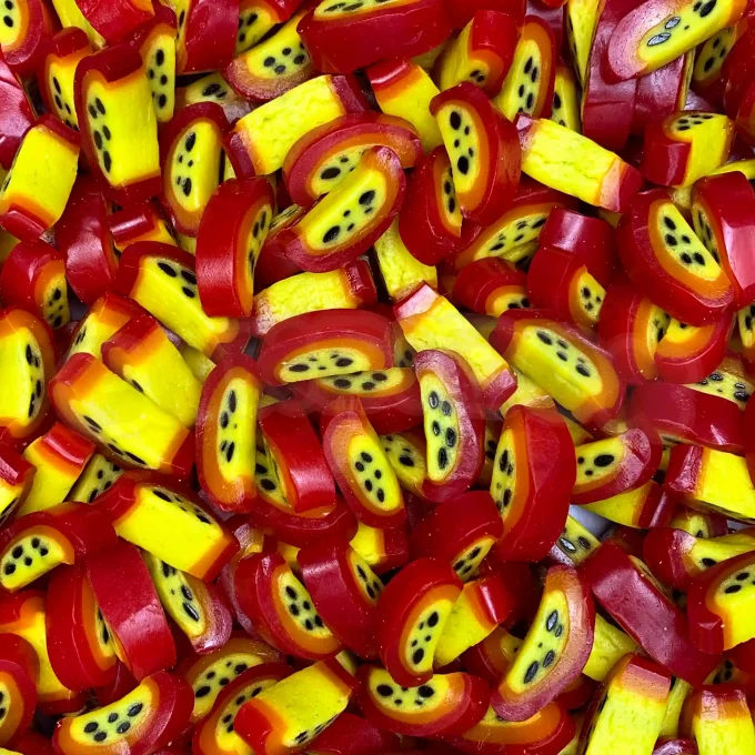 Tranche fruit de la passion bonbon exotique à éplucher pour candy bar anniversaire
